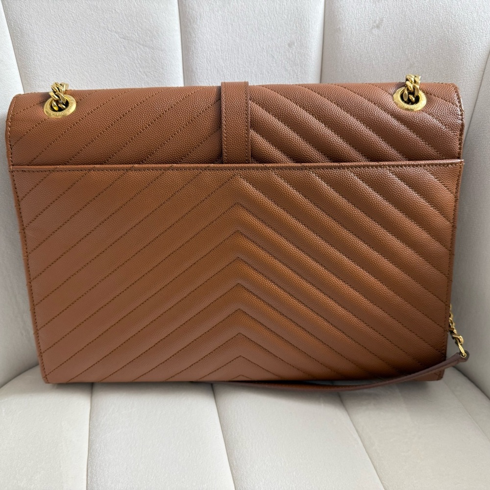 Saint Laurent YSL Brown Quilted Leather Shoulder Bag - Picture 3 of 8